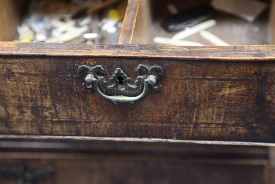 A George III feather banded fruitwood chest W.2ft 5in. D.1ft 8in. H.2ft 9in.